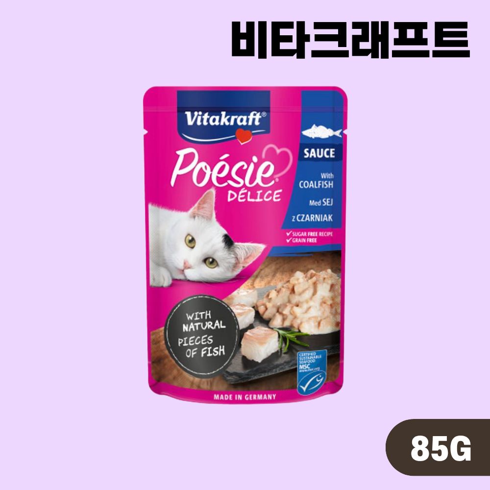 비타크래프트 포에시 델리스 고양이 습식 파우치 5종 콤보, 85g, 5개 - 상세 이미지 3