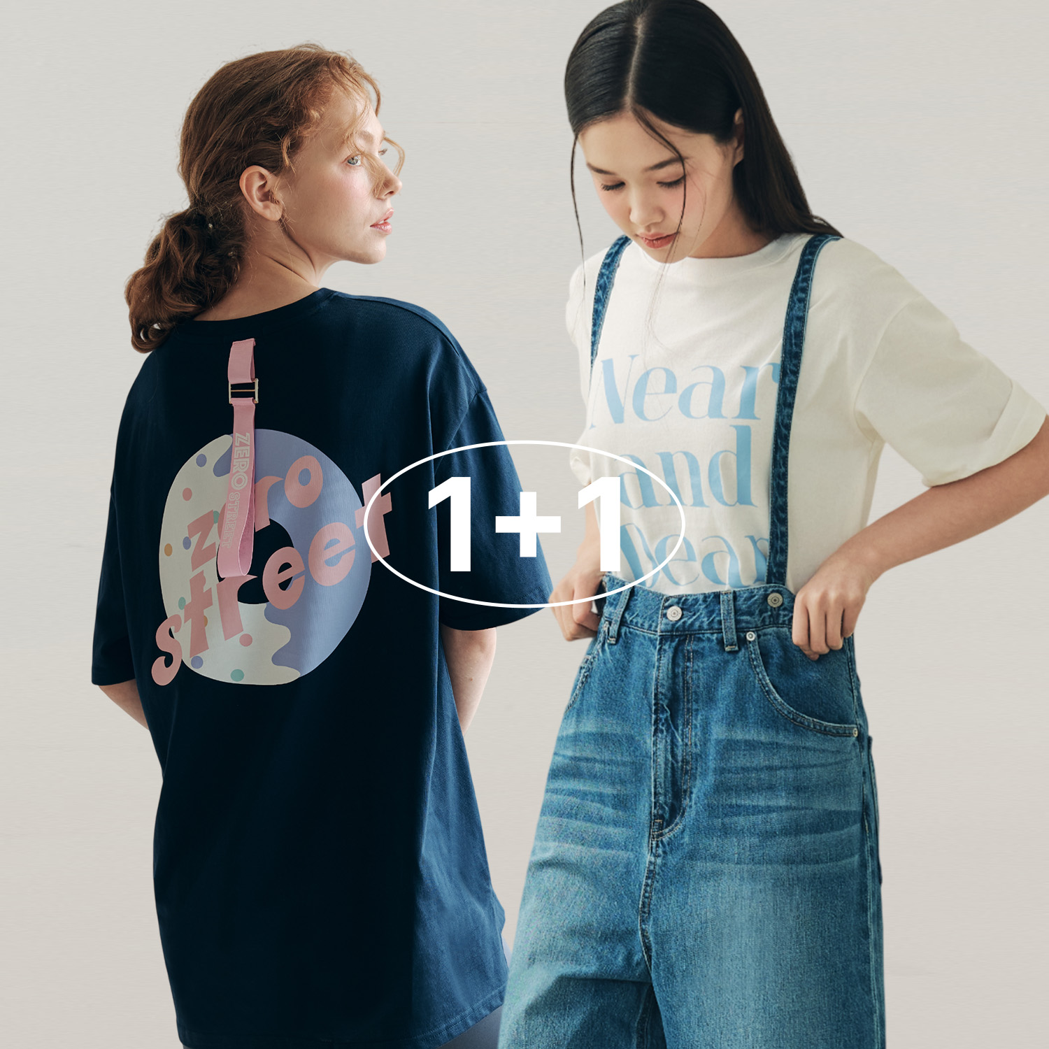 [제로스트릿][1+1] 오버핏 그래픽 티셔츠 OVERSIZED GRAPHIC T-SHIRT - 상품 이미지