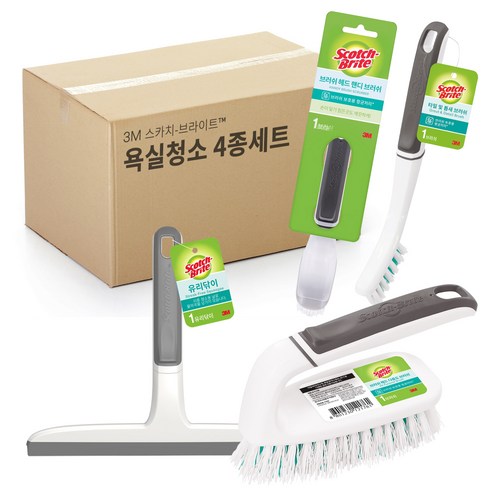 3M 스카치브라이트 욕실청소템 4종 + 워터블럭 1P - 상품 이미지