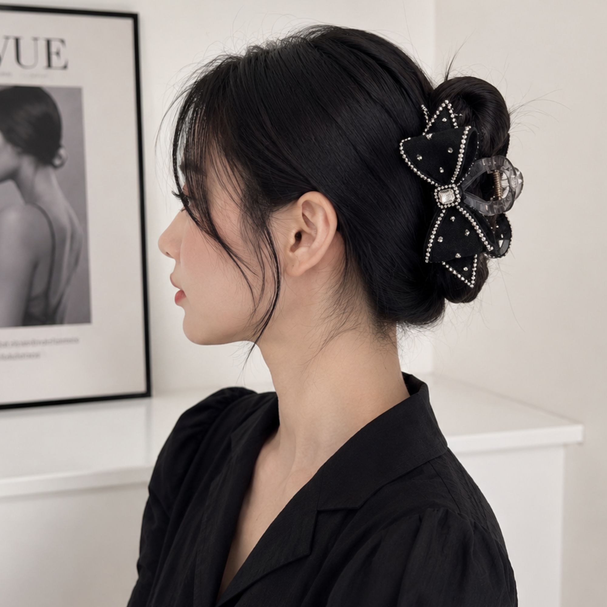 메쉬아 오스트리아 크리스탈 올림머리 집게핀 - 상세 이미지 3