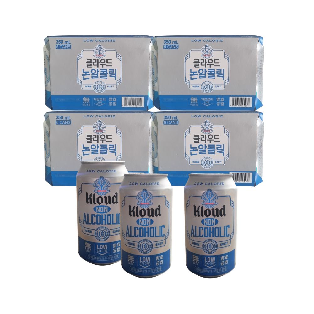 롯데칠성 클라우드 논알콜릭 350ml 24입 x1박스 논알콜 맥주 - 상품 이미지
