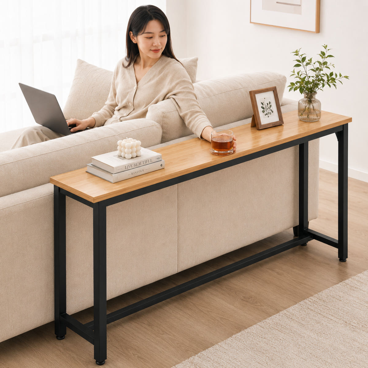 핫버튼 핫버튼 소파뒤 선반 수납장 1단 80cm