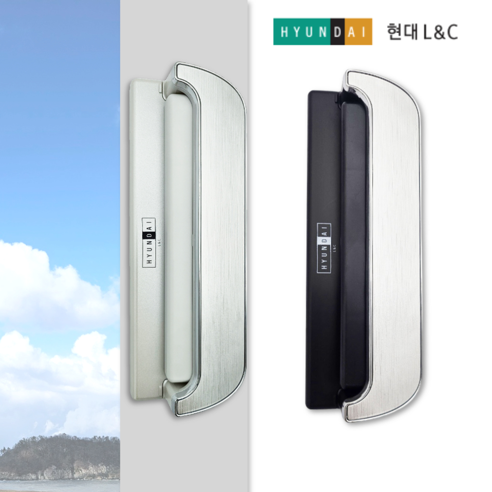 한화 샷시 손잡이 현대엘앤씨 라피네 그립형-1 흑색 오토락 하이샤시 손잡이 좌핸들 창문