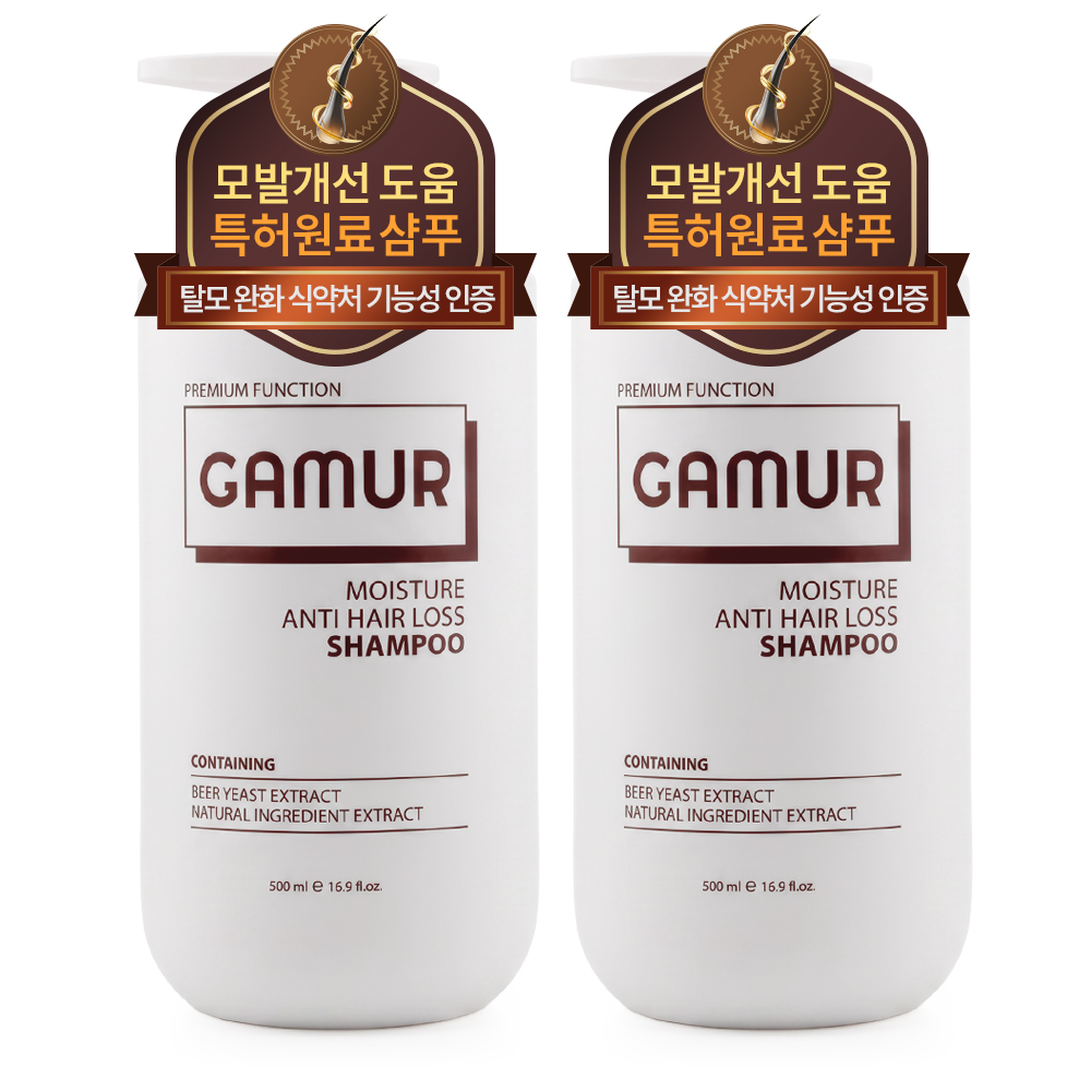 가머 모이스처 탈모샴푸 맥주 효모 추출물 약산성 500ml, 1+1 - 상품 이미지