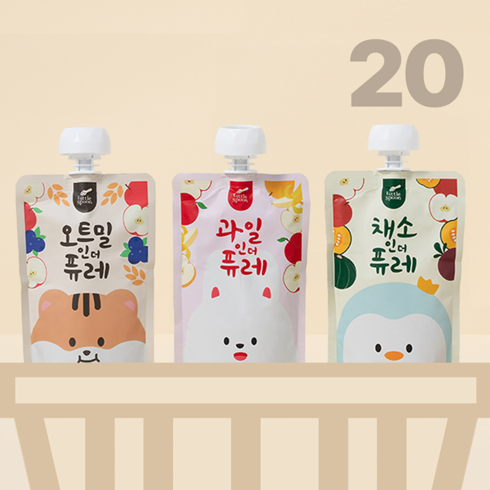 리틀스푼 아기 퓨레 20팩 골라담기 과일 채소 오트밀 이유식 간식 - 상품 이미지