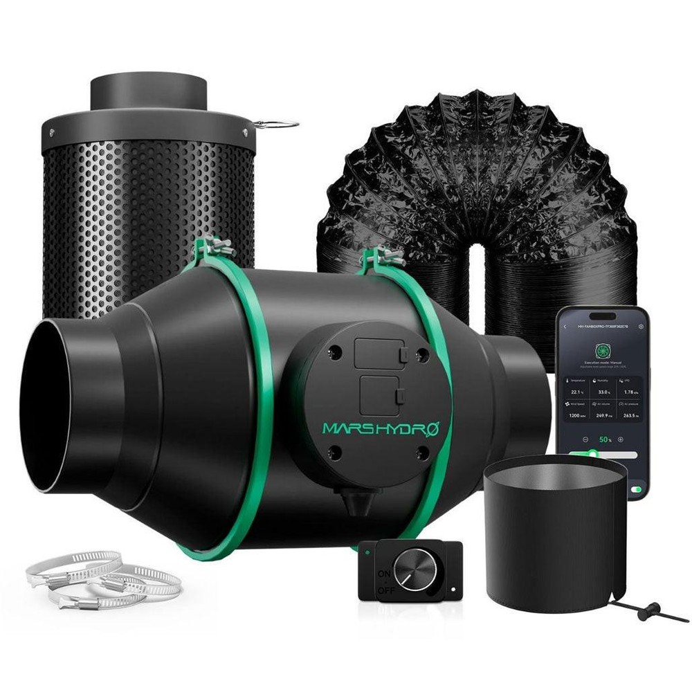Mars Hydro iFresh 4인치 인라인 덕트팬 카본필&hellip;