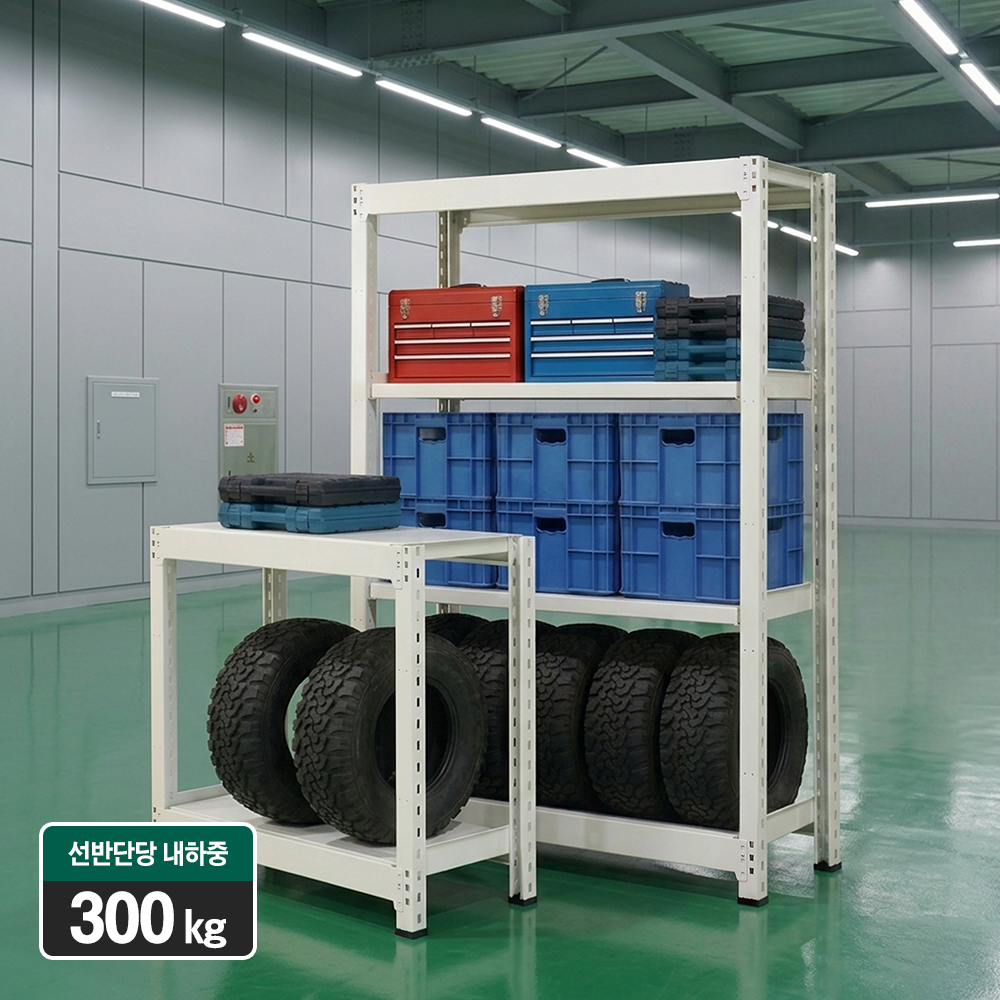 중량랙 300kg 철제선반 무볼트 조립식 앵글 창고 렉 산업용 진열대 12004501200 - 메인 이미지