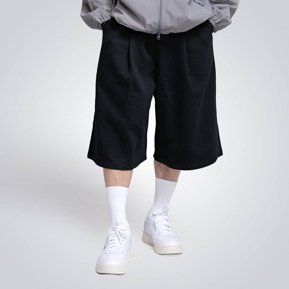 해결사 버뮤다팬츠 여름 벌룬핏 원턱 오버핏 와이드 반바지 상품 이미지