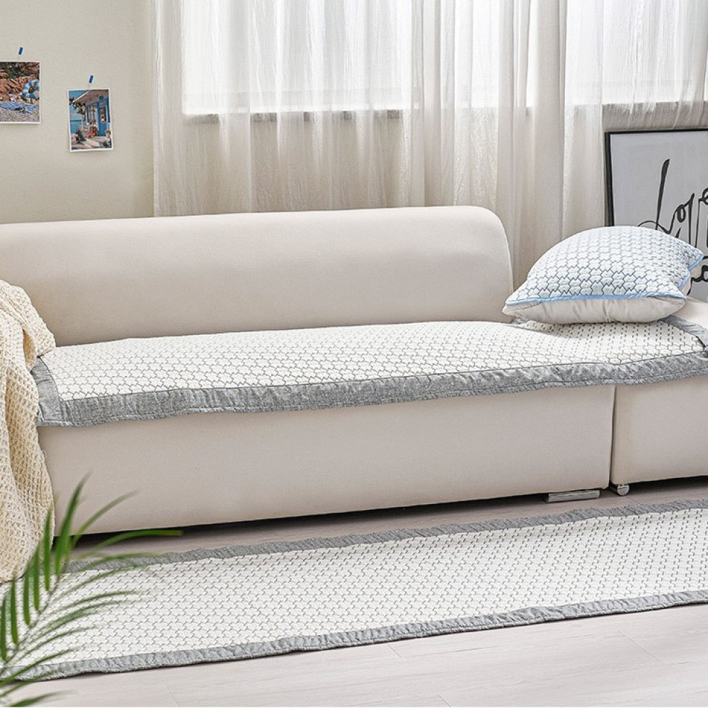 듀라론 쇼파커버 패드 아이스 쿨링 냉감 4단 미끄럼방지 65x230cm 화이트, 4인용 - 상품 이미지