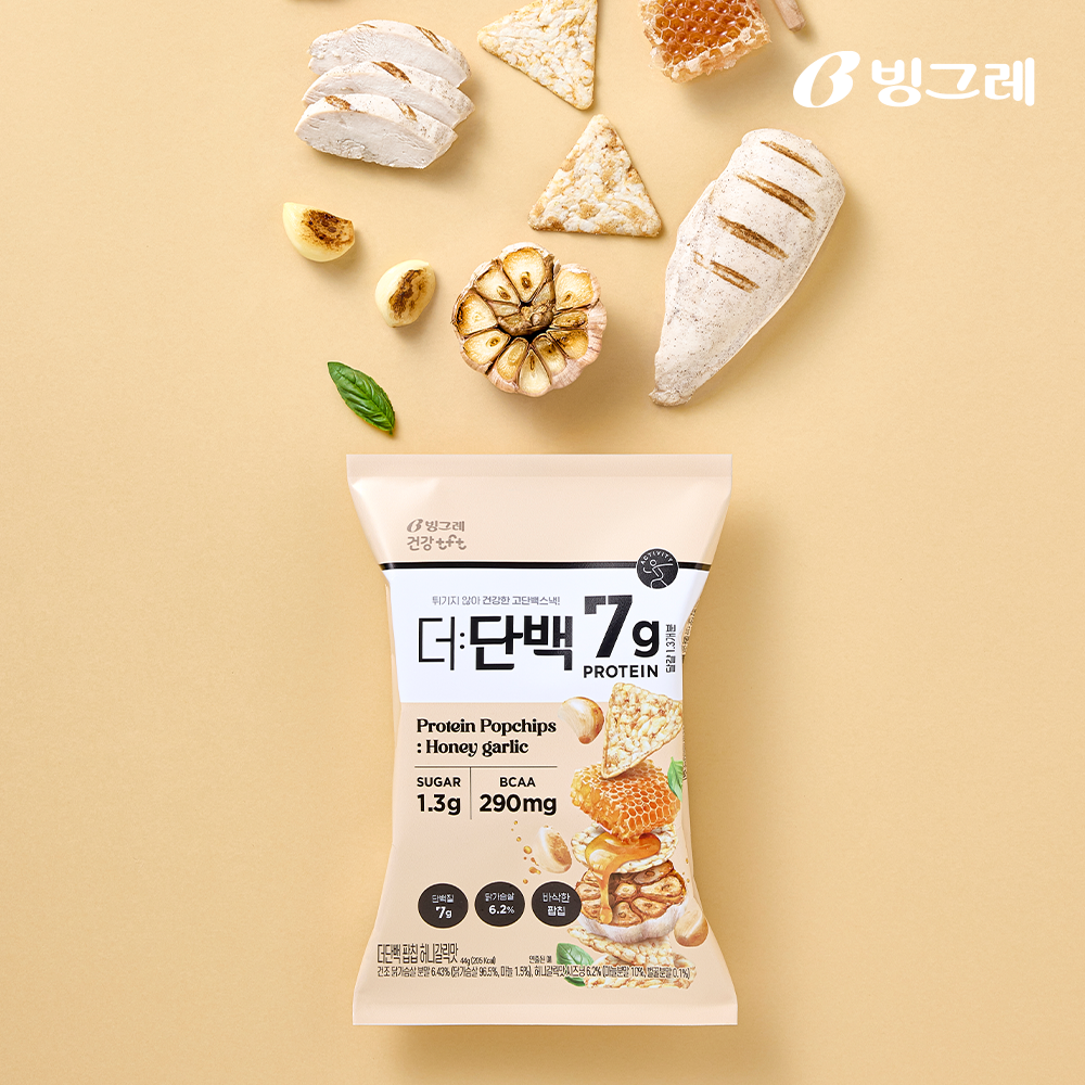 빙그레 더단백 팝칩 허니갈릭, 44g, 12개 - 상품 이미지