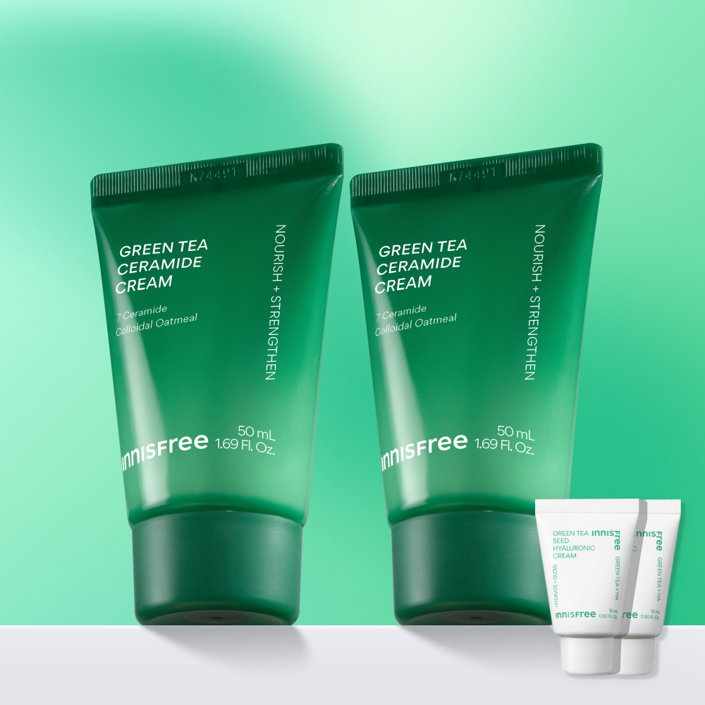 [더블구성] 이니스프리 그린티 세라마이드 버터 보습 크림 / 수분 속건조 장벽 화잘먹 50ml, 2개 - 상품 이미지