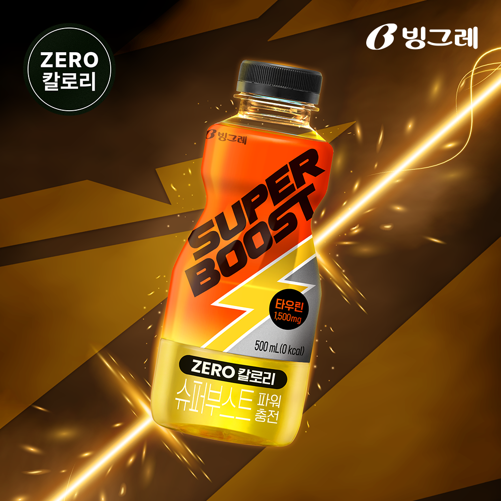 빙그레 슈퍼부스트 에너지드링크 파워충전, 500ml, 24개 - 상품 이미지