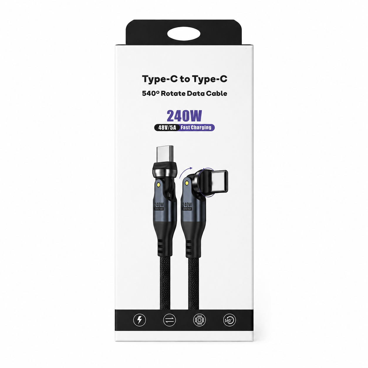 CtoC케이블 1.8M C타입 240W 급속충전 헤드회전 데이터 우븐 초고속 - 상세 이미지 5