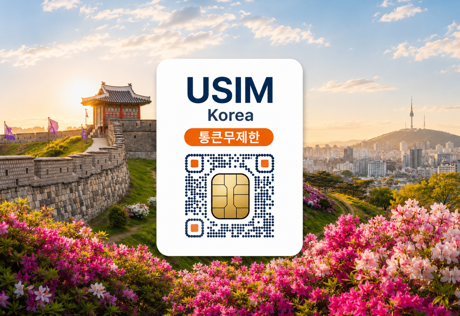 [유심칩] [통큰무제한] 대한민국 한국 유심칩 USIM 데이터 매일 10GB 초고속 + 이후 5Mbps 무제한 | 서울·부산·제주 여행 | SKT·LG U+ | 이심통 - 상품 이미지