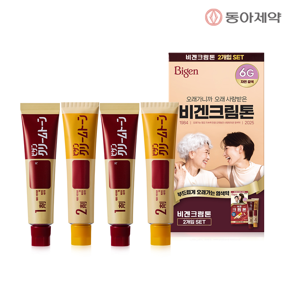 비겐크림톤 오래가는 크림 염색약 80g, 6G 자연갈색, 1개 상품 이미지