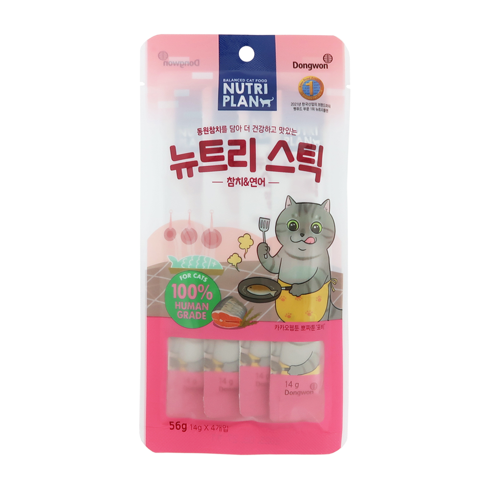 [+N포인트 4천] 동원 뉴트리플랜 뉴트리스틱 고양이간식 참치 연어, 56g, 12개 - 상세 이미지 2