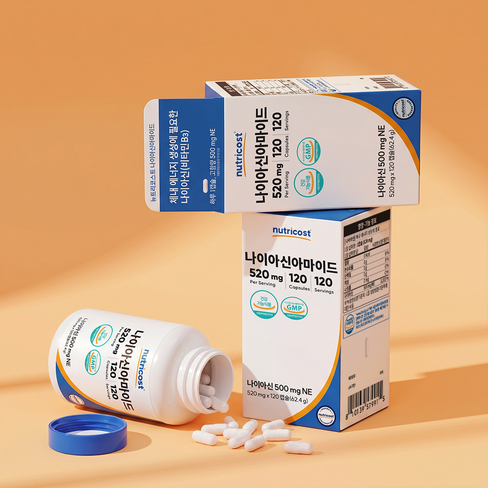 뉴트리코스트 비타민B3 나이아신아마이드 500MG 캡슐 240캡슐, 1개 - 상세 이미지 5