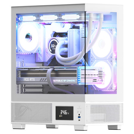 아이구주 VENTI P5000L 미들 ATX 컴퓨터 케이스 화이트