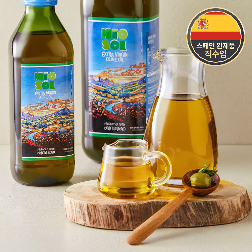 미오솔 스페인 냉 압착 엑스트라버진 올리브오일 올리브유 500ml, 2개 상품 이미지