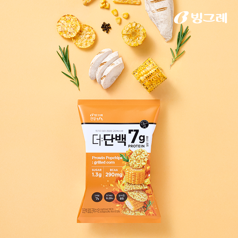 빙그레 더단백 팝칩 군옥수수, 44g, 12개 - 상품 이미지