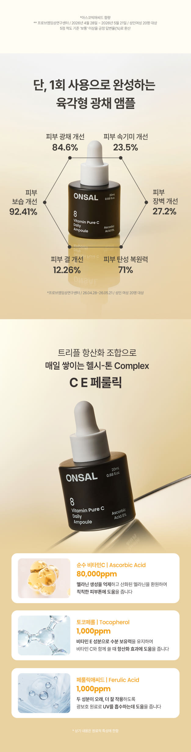 온살 비타민 퓨어 씨 데일리 앰플 20ml 순수 비타민c 페룰릭애씨드 판테놀 상세 이미지 4