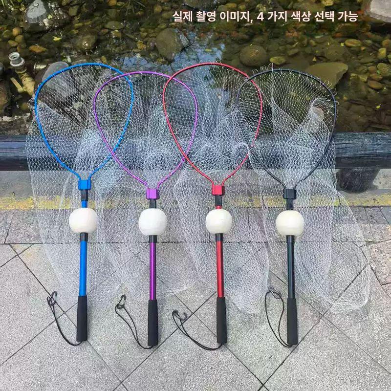 알루미늄 접이식 물고기 잡이 그물 바다 민물 휴대용 넓은망 블루 85-96cm - 상세 이미지 5