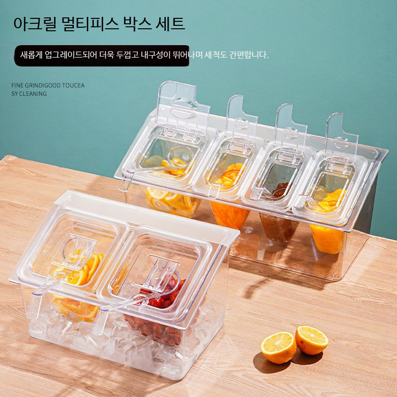 투명 셀프 반찬통 양념통 고기집 레스토랑 파스타통 토핑 식재료 - 상세 이미지 2