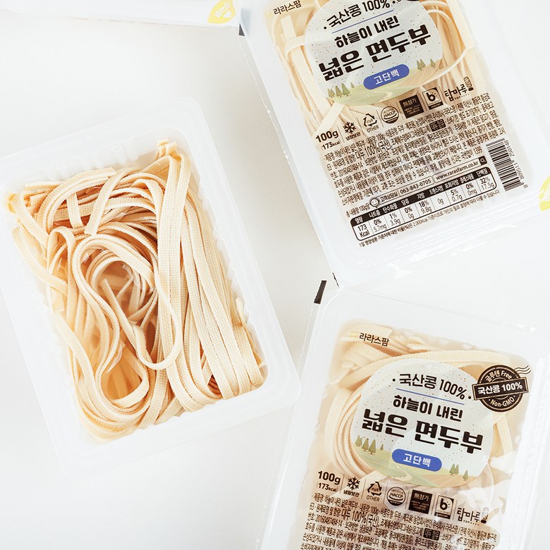 하늘이내린 넓은면두부100g,4개입 국산두부 라라스팜 - 상품 이미지