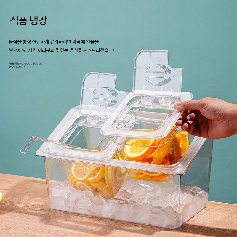 투명 셀프 반찬통 양념통 고기집 레스토랑 파스타통 토핑 식재료 - 상세 이미지 4