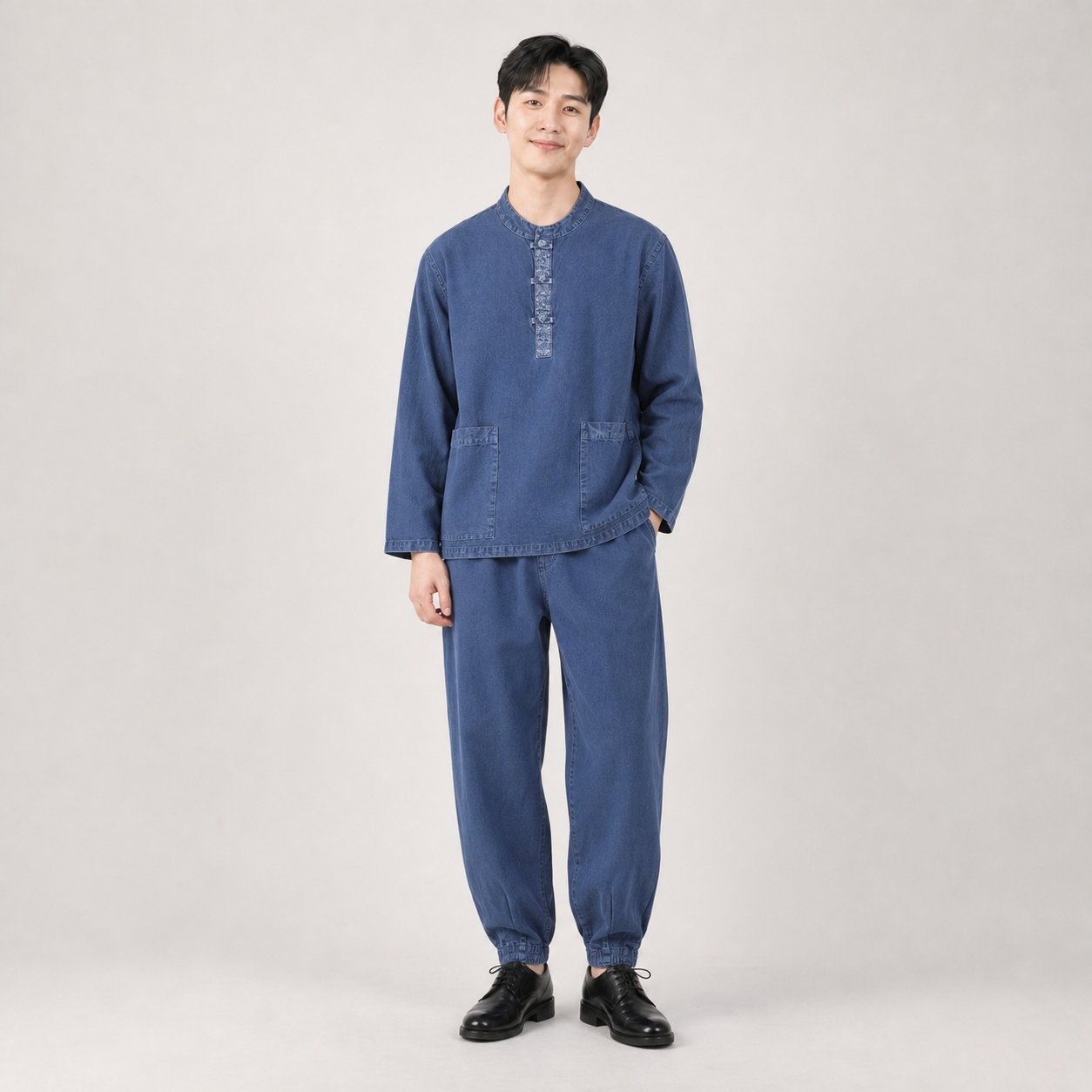 남자 봄가을 생활한복 20수 매듭 티 바지 개량 계량 한복 절복 법복 - 상세 이미지 2