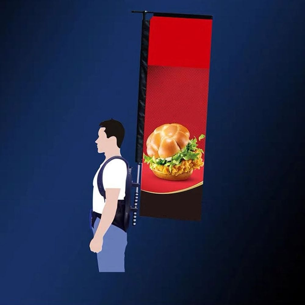 배너 가방 메고다니는 현수막 광고 백팩 이동식 1인시위 피켓 - 상세 이미지 4