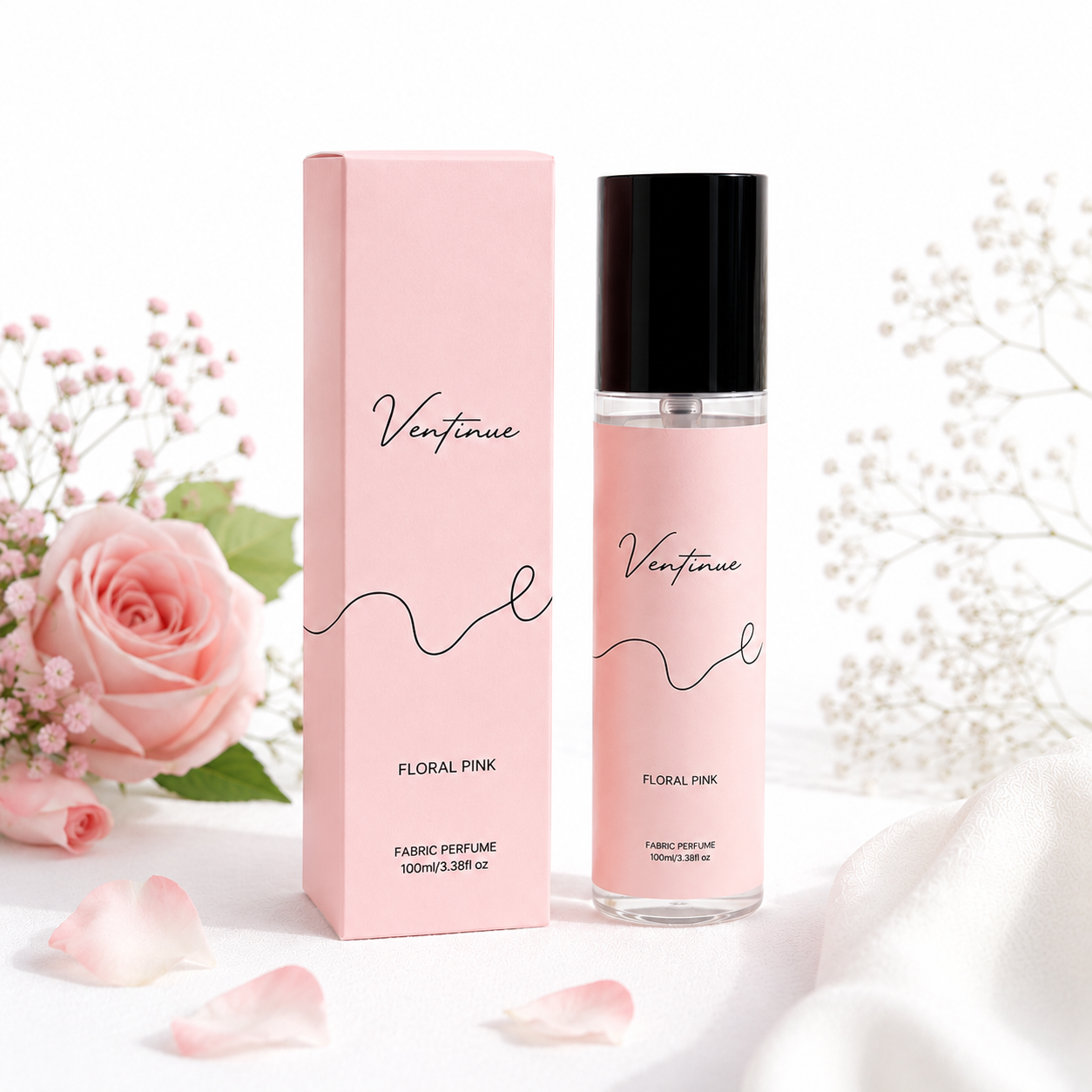 [런칭이벤트] 벤티뉴 섬유탈취제 섬유향수 룸스프레이 플로럴핑크, 100ml, 4개 - 상품 이미지
