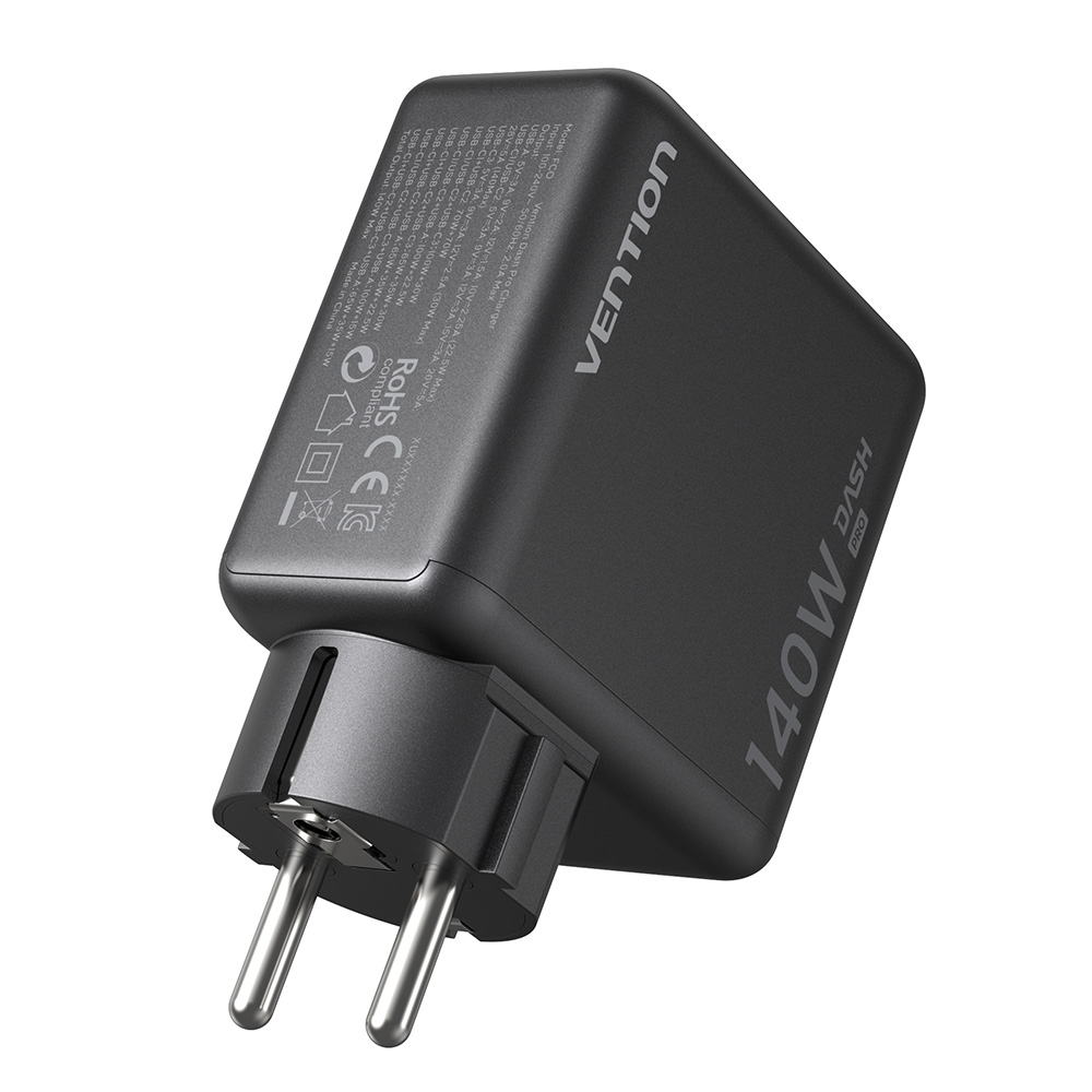 벤션 DASH Pro 140W GaN 디스플레이 PD PPS 고속충전기 그레이 - 상세 이미지 3