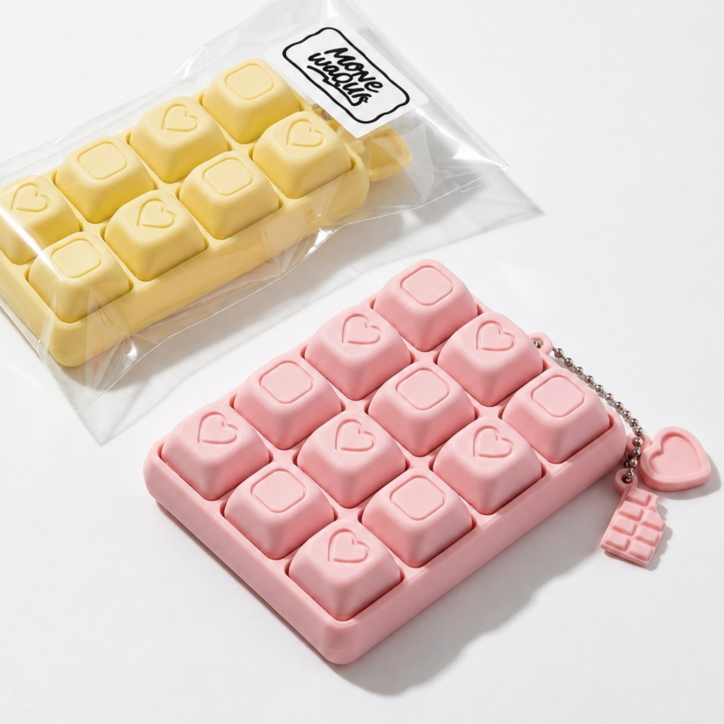 모네와쿠아 조약돌 초코 알파벳 초콜릿 이니셜 키캡 키링 클리커 대형 - 상품 이미지