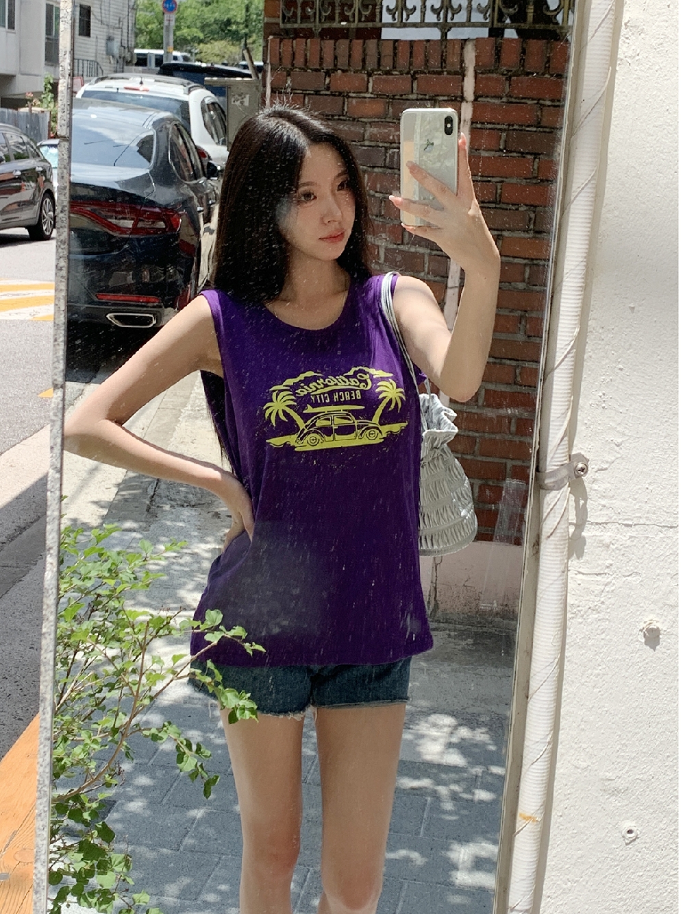 여름 여성 나시티 비치 나염 시원한 슬리브리스 티셔츠 이미지 6