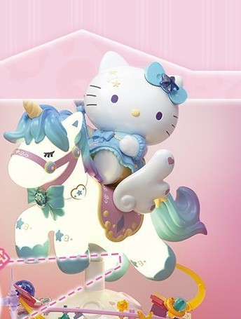 TOP TOY 산리오 헬로키티 별빛은하 유니콘 회전 오르골 무드등 조립형 대형 피규어 - 상세 이미지 2