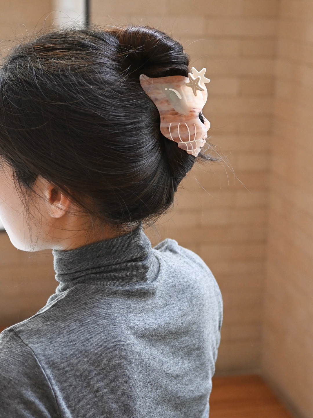 썸머 셀룰로오스 조개 소라 헤어집게핀 바렛 포인트 키치악세서리 올림머리 - 상세 이미지 4
