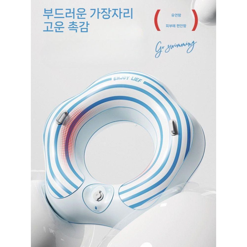 대형 수영 손잡이 튜브 펌프 원터치 공기 주입 일체형 수영장 구명링 - 상세 이미지 4