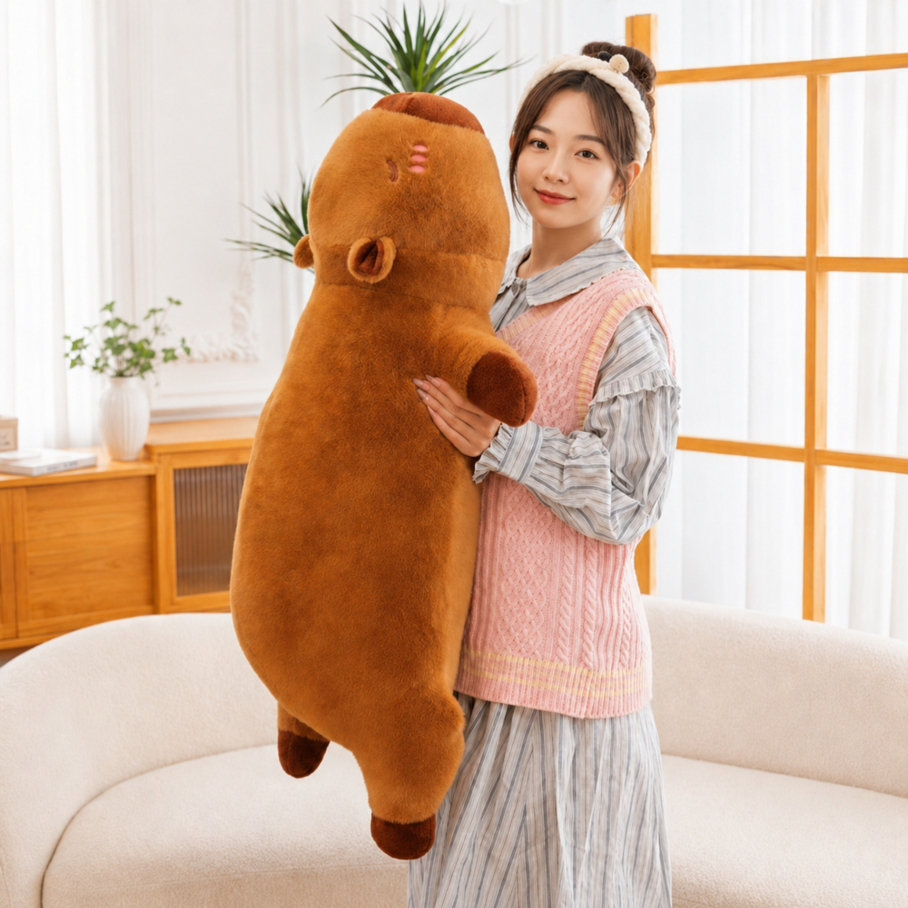 카피바라 바디필로우 인형 롱쿠션 안고자는 긴베개 대형 코튼 바디플로우 죽부인 - 상품 이미지