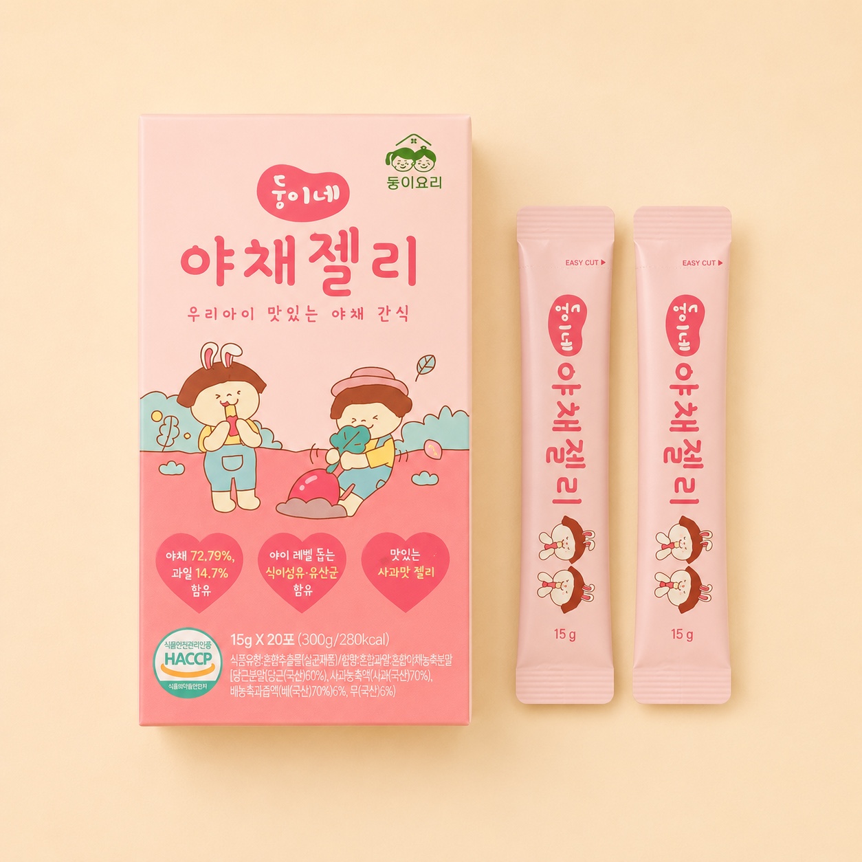 둥이요리 둥이네 야채젤리 어린이 간식 300g, 1개 - 상품 이미지