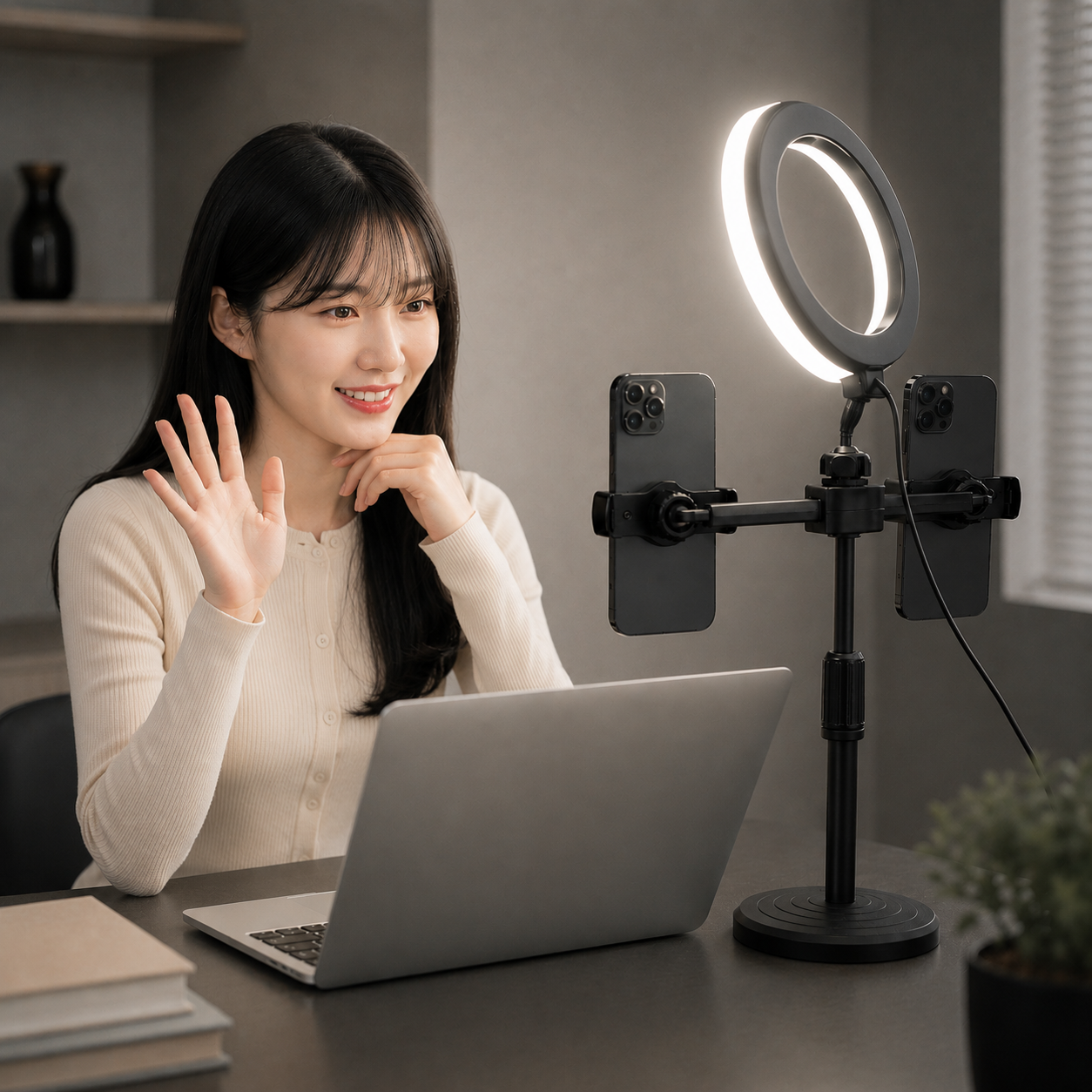 바라보고 16cm 링라이트 탁상용 촬영조명 유튜브 방송조명 거치대 - 상세 이미지 3