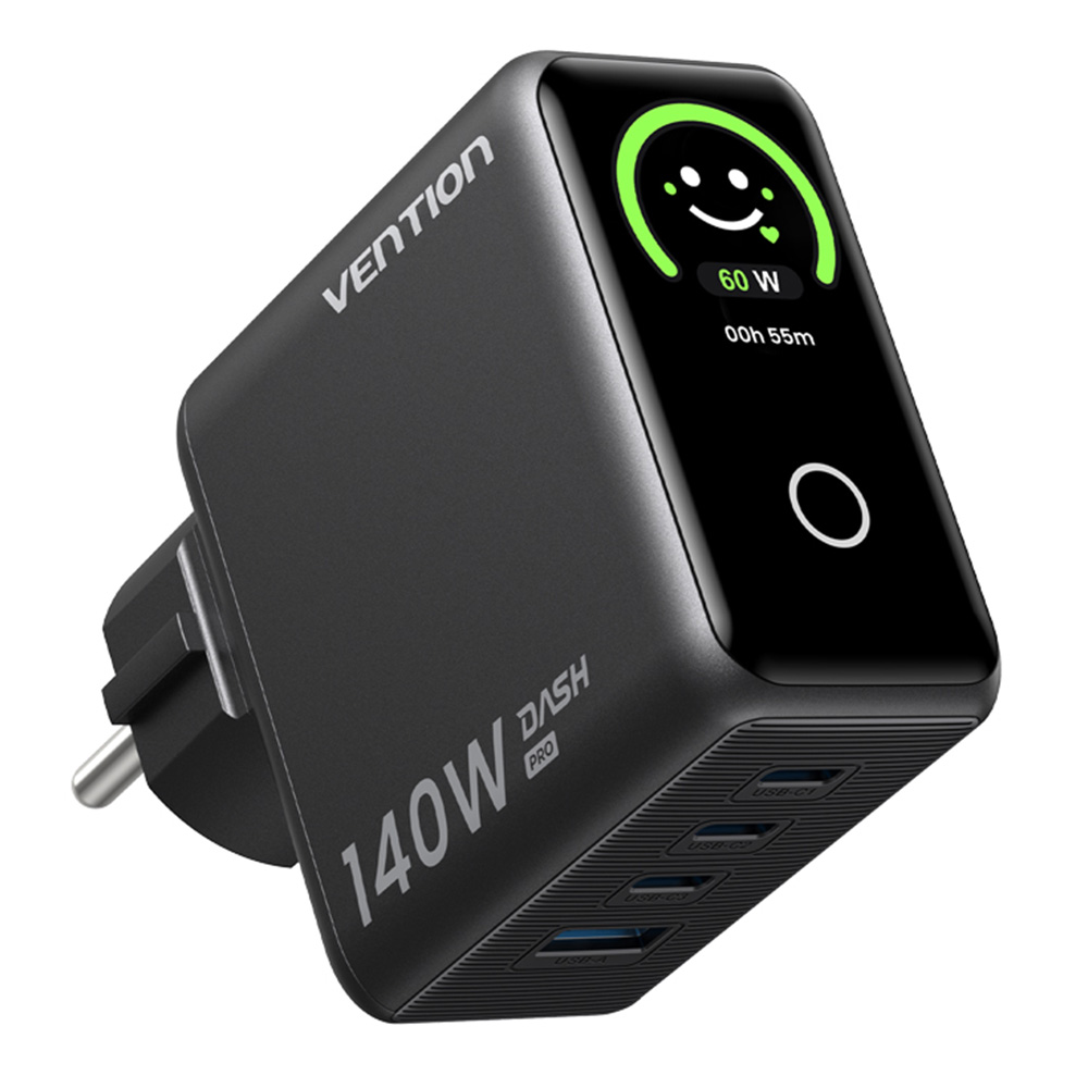 벤션 DASH Pro 140W GaN 디스플레이 PD PPS 고속충전기 그레이 - 상세 이미지 2
