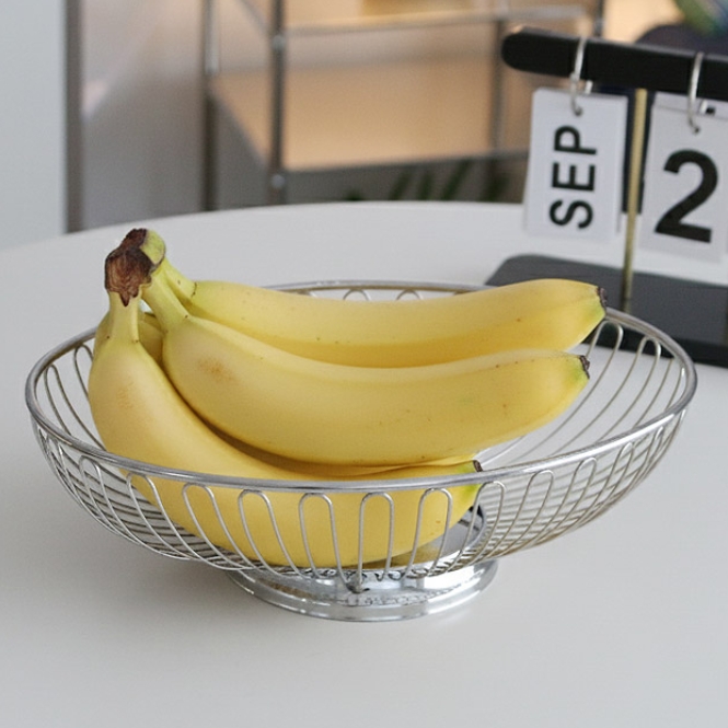 철제 와이어 바구니 간식 스텐 타원 바스켓 (대), 1개 - 상품 이미지