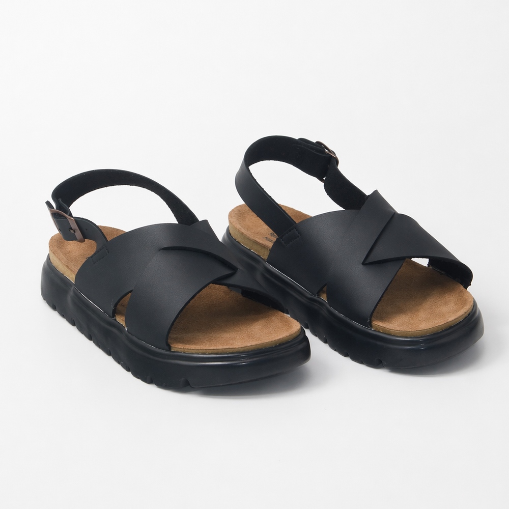 남성 블랙 4cm 화이트 슬리퍼 발편한 샌들 - 상세 이미지 3