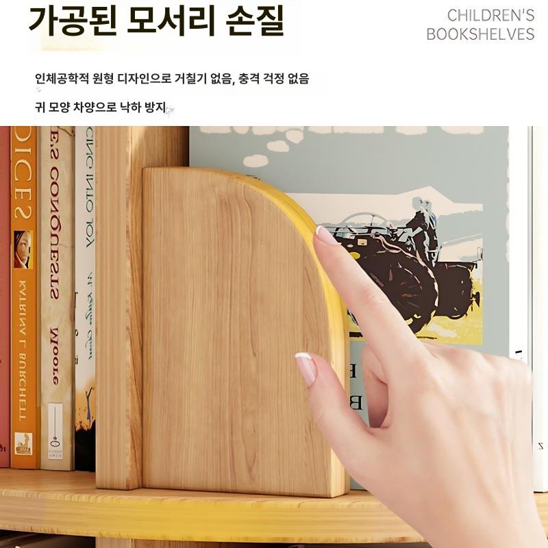 우드플레잉 원목 회전 책장 360도 이동식 전면 책꽂이 수납장 39x39x98cm - 상세 이미지 5