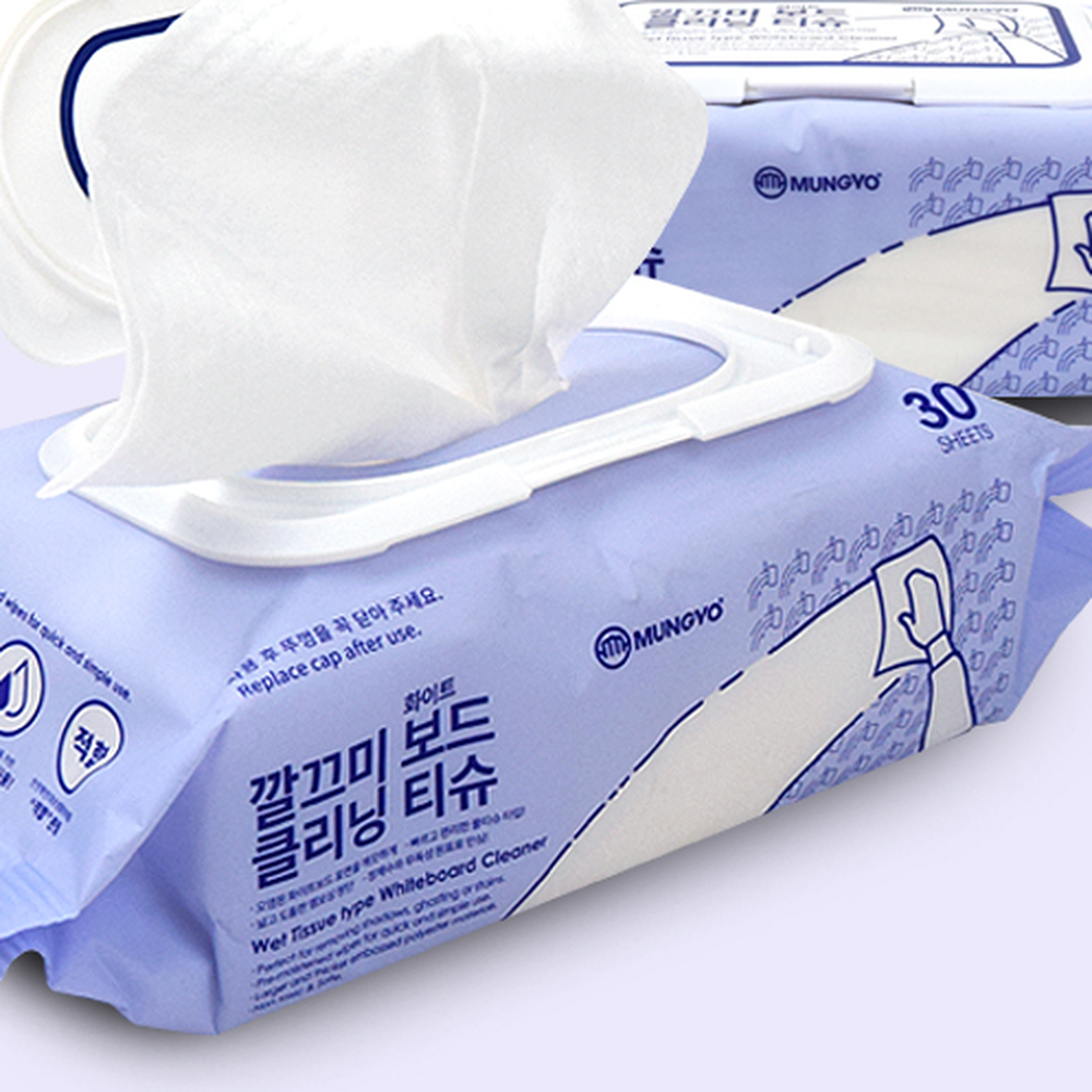 깔끔이세정사무실용보드클리닝티슈 마커자국제거교실용화이트보드티슈 양면사용가능 30매 - 상세 이미지 3