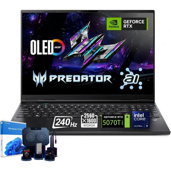 에이서 프레데터 헬리오스 네오 16S 인공지능 게이밍 노트북 엔비디아 RTX 5070Ti 16인치 OLED 240Hz 25K 디스플레이 인텔 코어 울트라 9 275HX 32GB 램