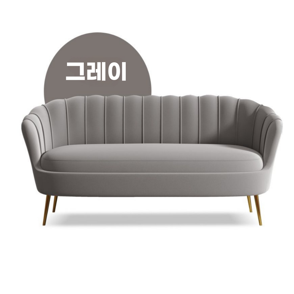 벨벳 소파 대기실 카페 공주 쇼파 스웨이드 의자 북유럽 빈티지 핑크 102cm - 상세 이미지 2