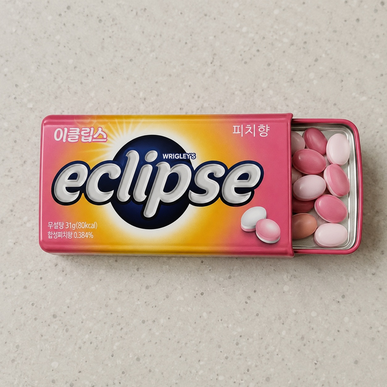 이클립스 캔디 무설탕 금연사탕 입냄새제거 피치, 31g, 5개 - 상품 이미지