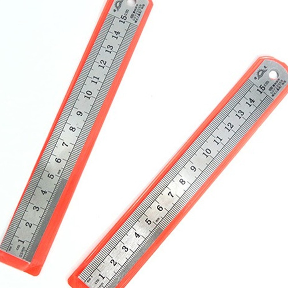 슬림형도면작성철자 정밀측정사무용스틸자 눈금선명학습용금속자 15cm - 상품 이미지
